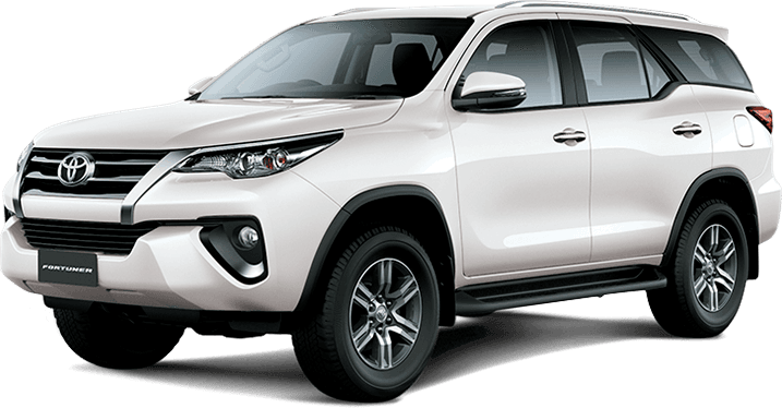 White Toyota Fortuner SUV parked in a driveway
